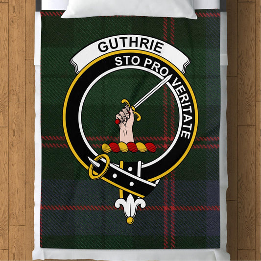 Scottish Clan Guthrie Crest Tartan Blanket