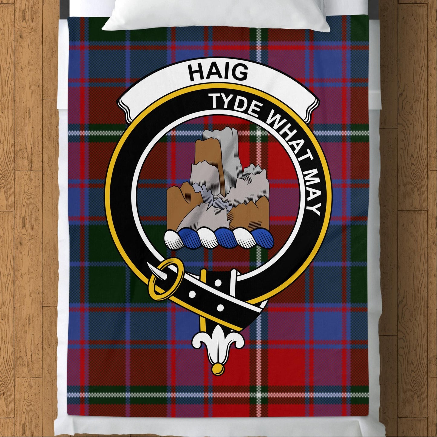 Scottish Clan Haig Crest Tartan Blanket