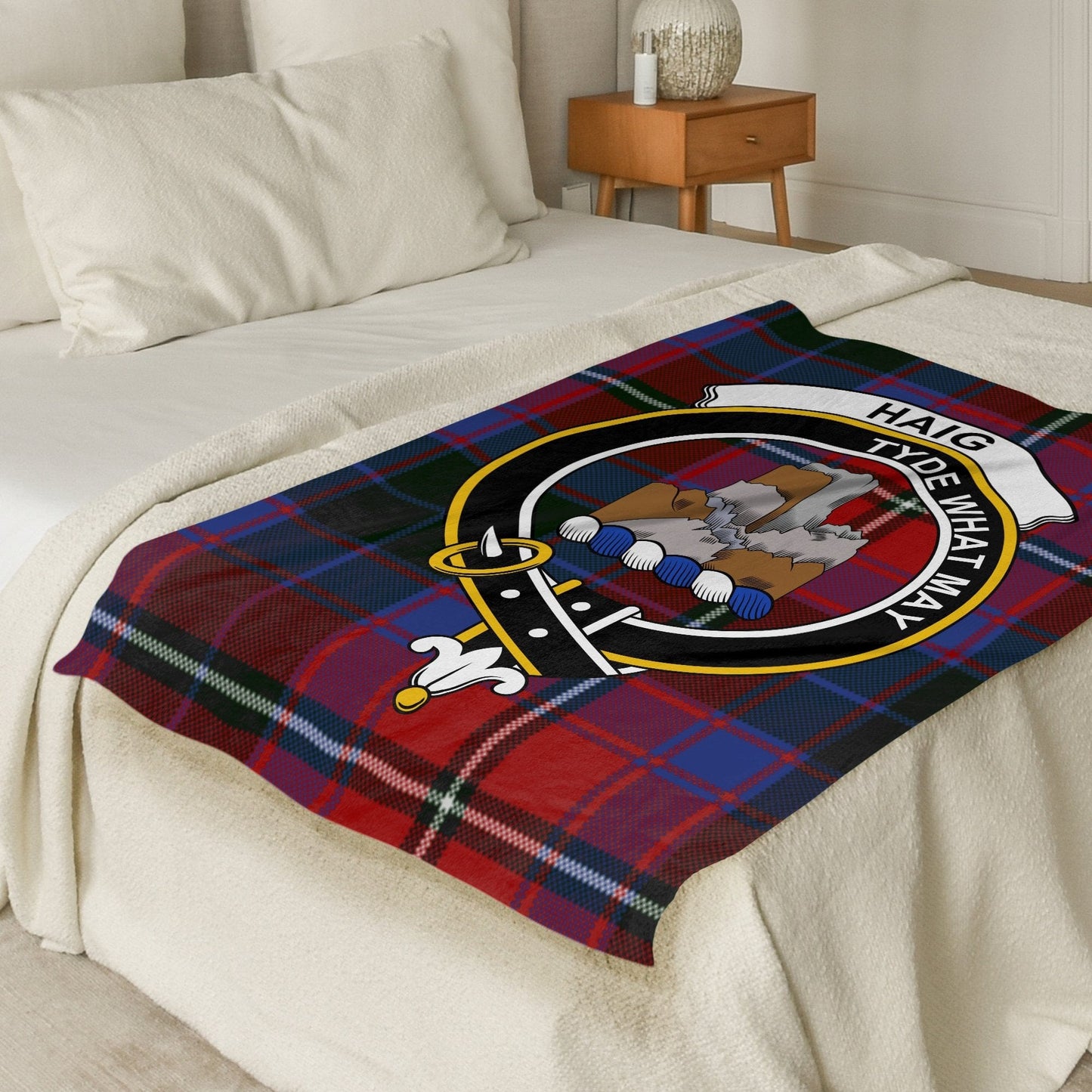 Scottish Clan Haig Crest Tartan Blanket