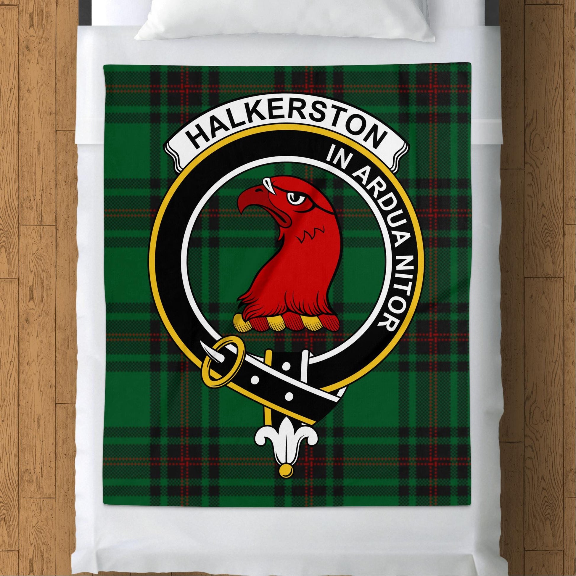 Scottish Clan Halkerston Crest Tartan Blanket