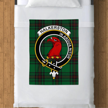 Scottish Clan Halkerston Crest Tartan Blanket