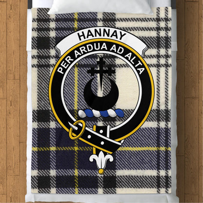 Scottish Clan Hannay Crest Tartan Blanket