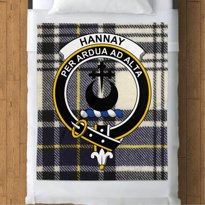 Scottish Clan Hannay Crest Tartan Blanket