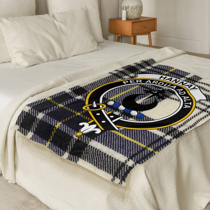 Scottish Clan Hannay Crest Tartan Blanket