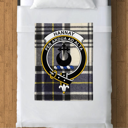 Scottish Clan Hannay Crest Tartan Blanket