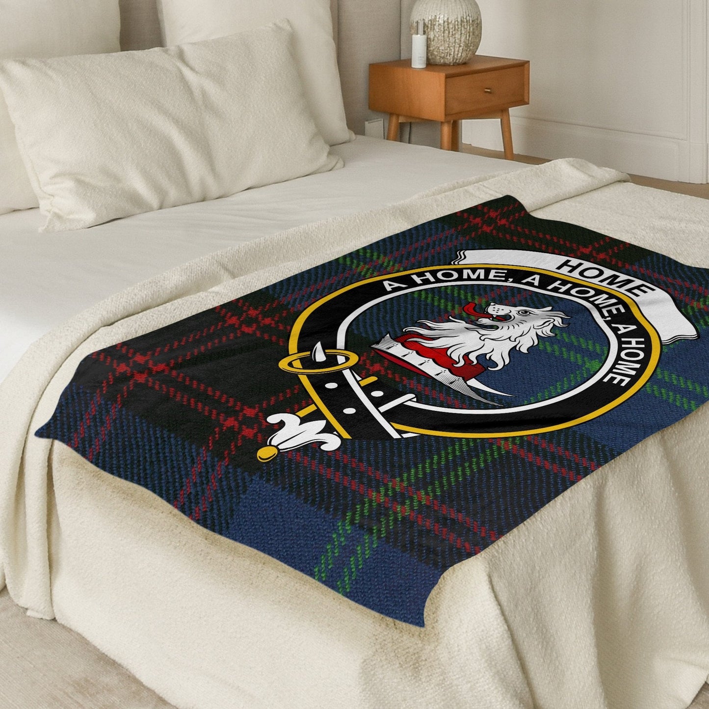 Scottish Clan Home Crest Tartan Blanket