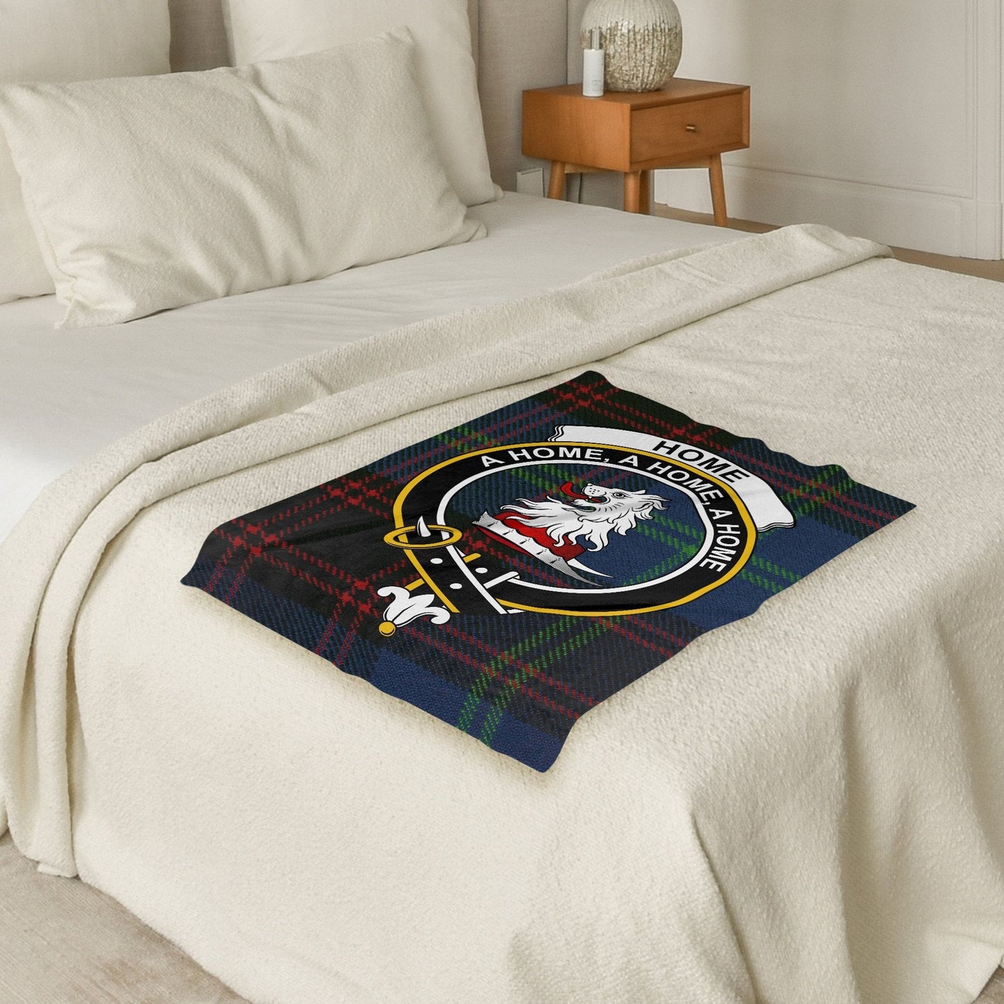 Scottish Clan Home Crest Tartan Blanket