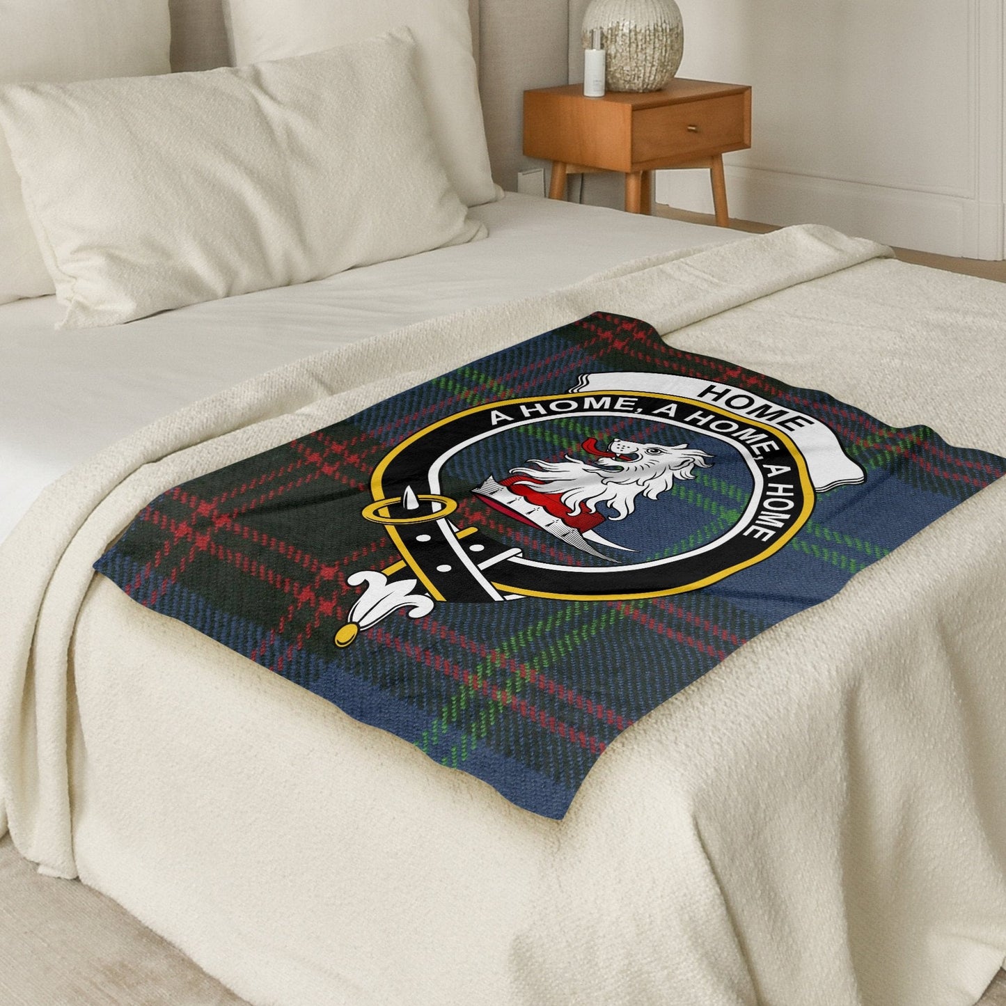 Scottish Clan Home Crest Tartan Blanket