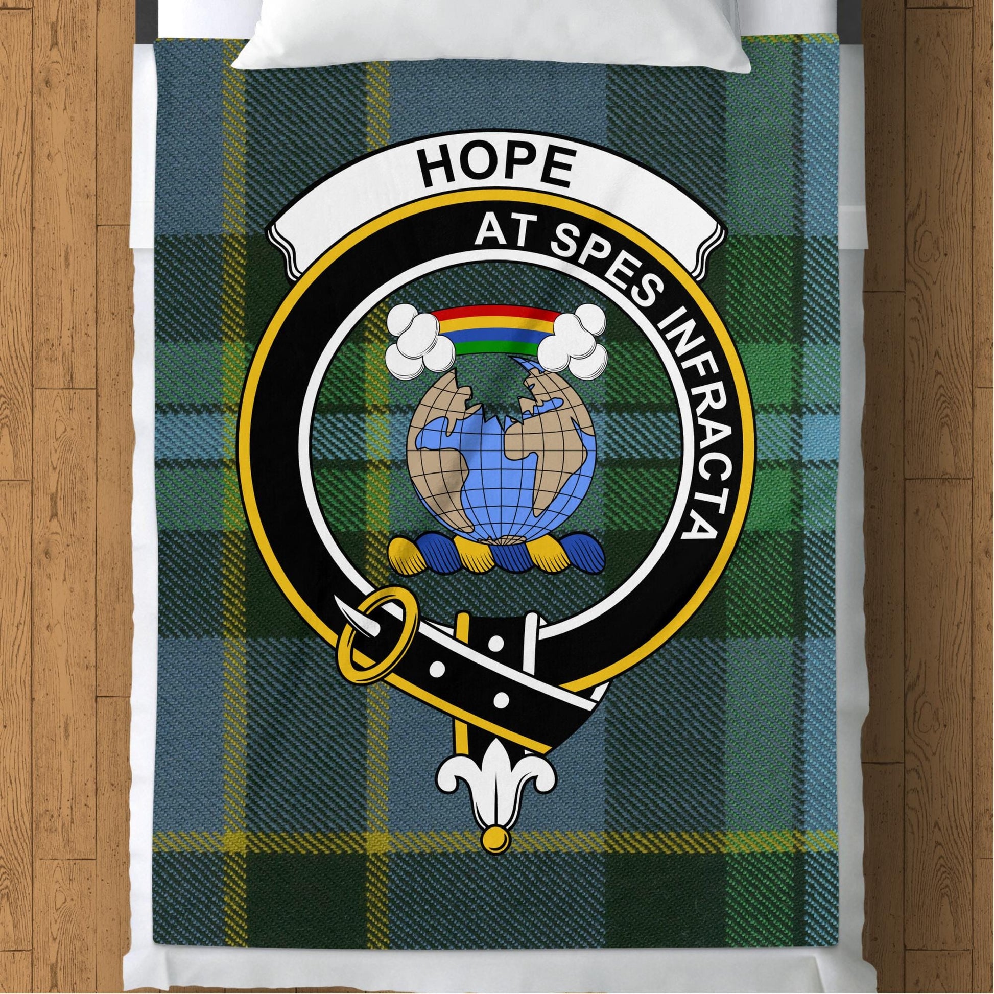 Scottish Clan Hope At Spes Infracta Tartan Blanket