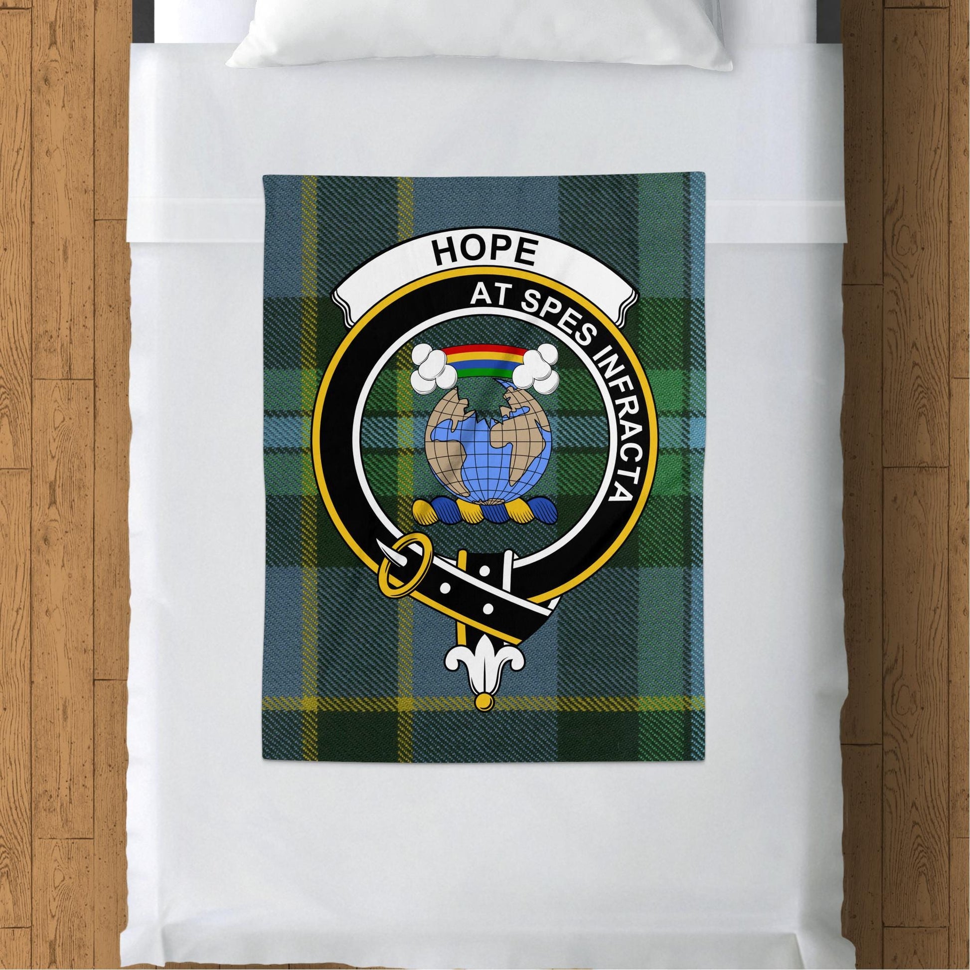 Scottish Clan Hope At Spes Infracta Tartan Blanket