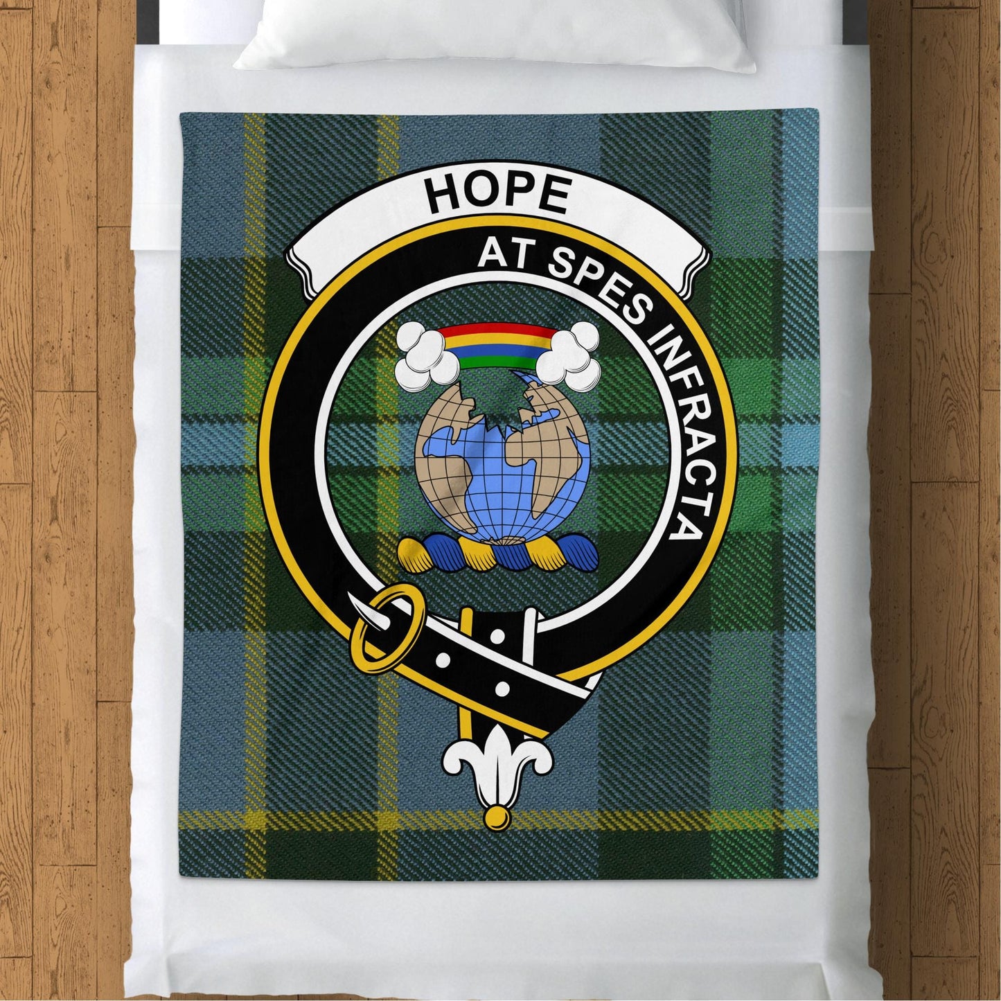 Scottish Clan Hope At Spes Infracta Tartan Blanket