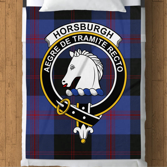 Scottish Clan Horsburgh Crest Tartan Blanket