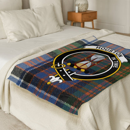 Scottish Clan Houston Crest Tartan Blanket