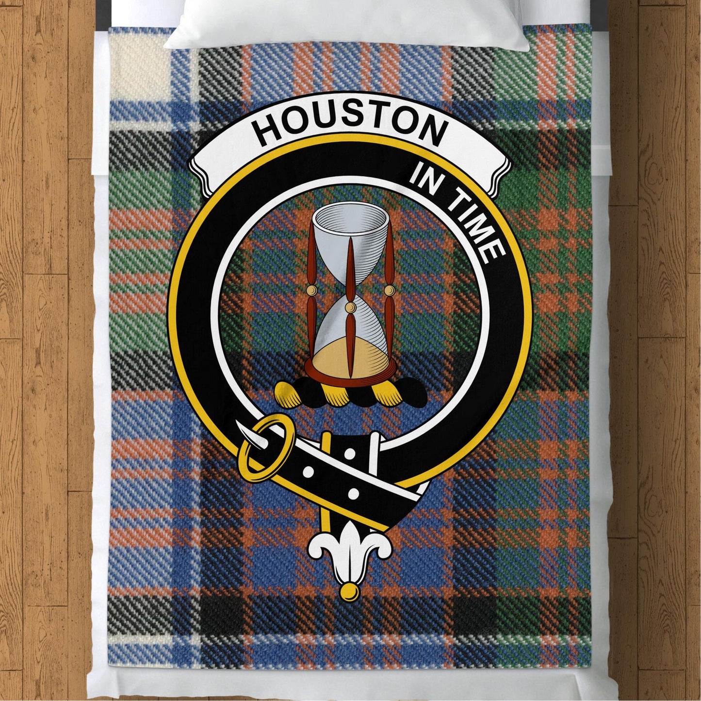 Scottish Clan Houston Crest Tartan Blanket