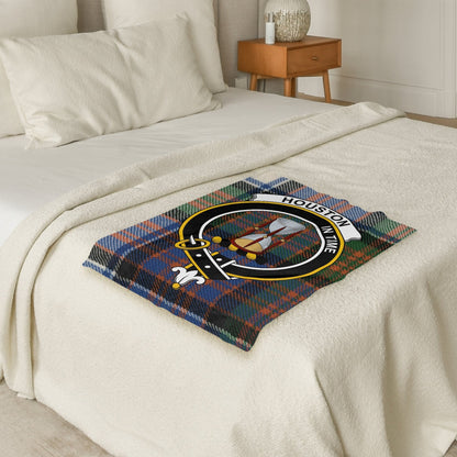 Scottish Clan Houston Crest Tartan Blanket