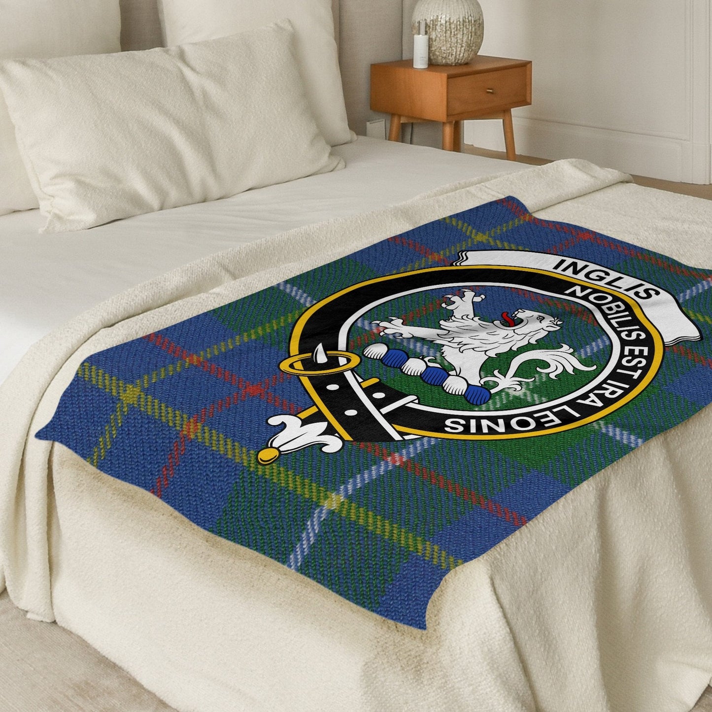 Scottish Clan Inglis Nobilis Est Ira Leonis Blanket