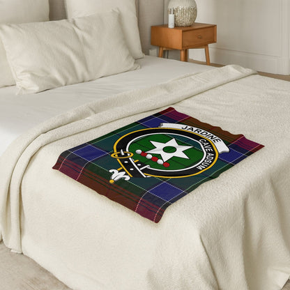 Scottish Clan Jardine Crest Tartan Blanket