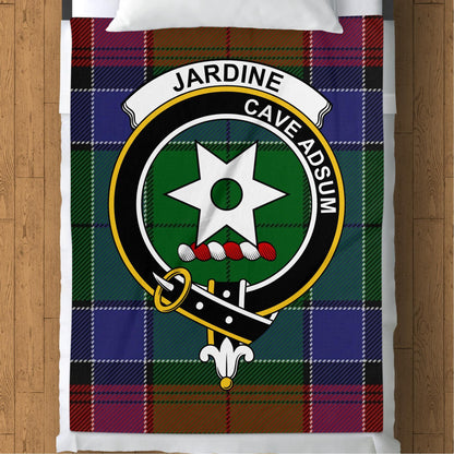 Scottish Clan Jardine Crest Tartan Blanket