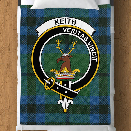 Scottish Clan Keith Crest Tartan Blanket