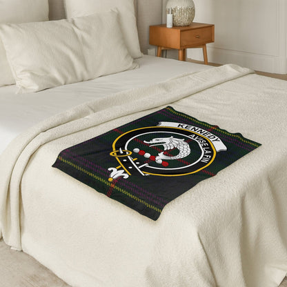 Scottish Clan Kennedy Crest Tartan Blanket