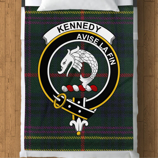 Scottish Clan Kennedy Crest Tartan Blanket