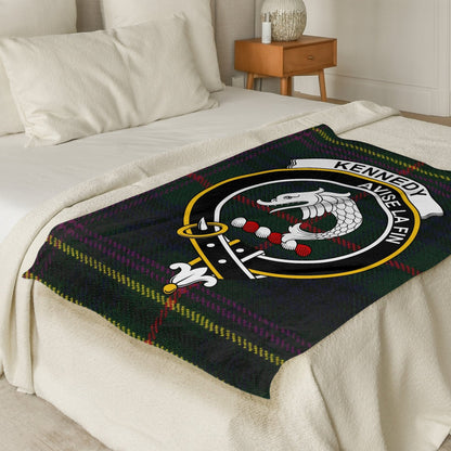 Scottish Clan Kennedy Crest Tartan Blanket