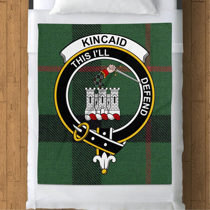 Scottish Clan Kincaid Crest Tartan Blanket