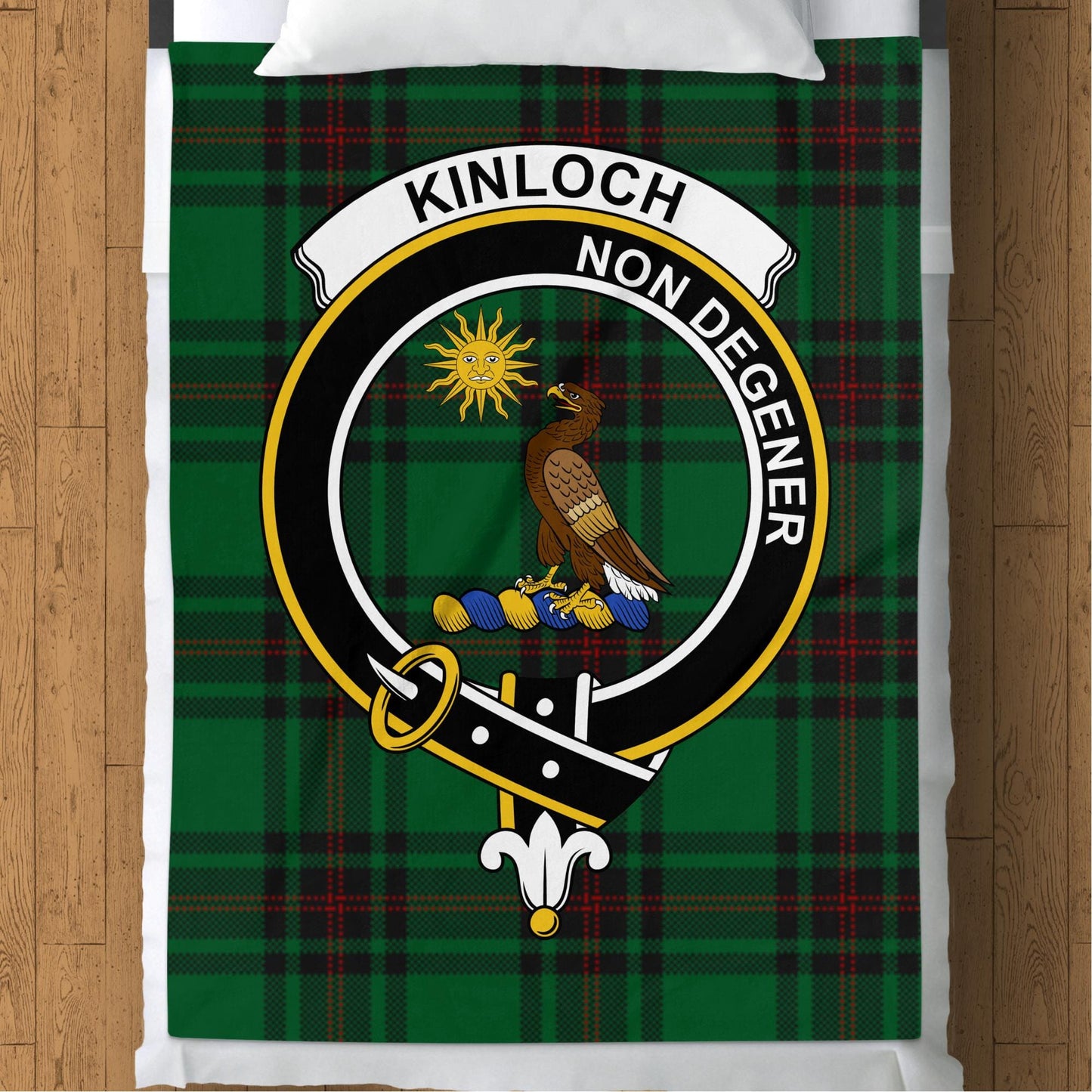 Scottish Clan Kinloch Crest Tartan Blanket