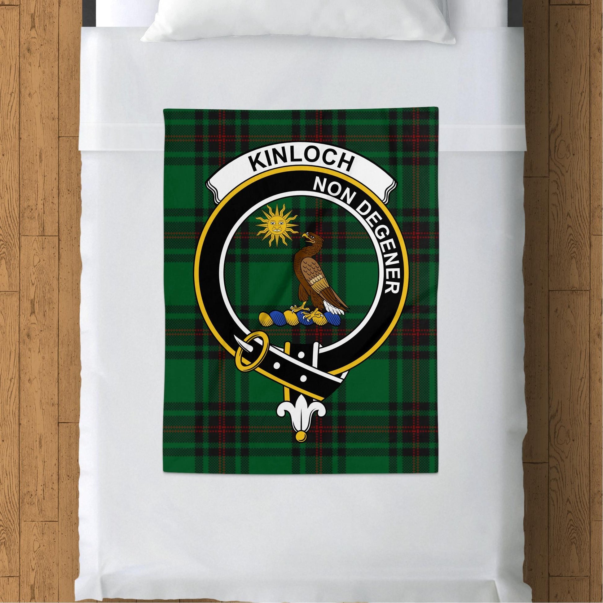 Scottish Clan Kinloch Crest Tartan Blanket