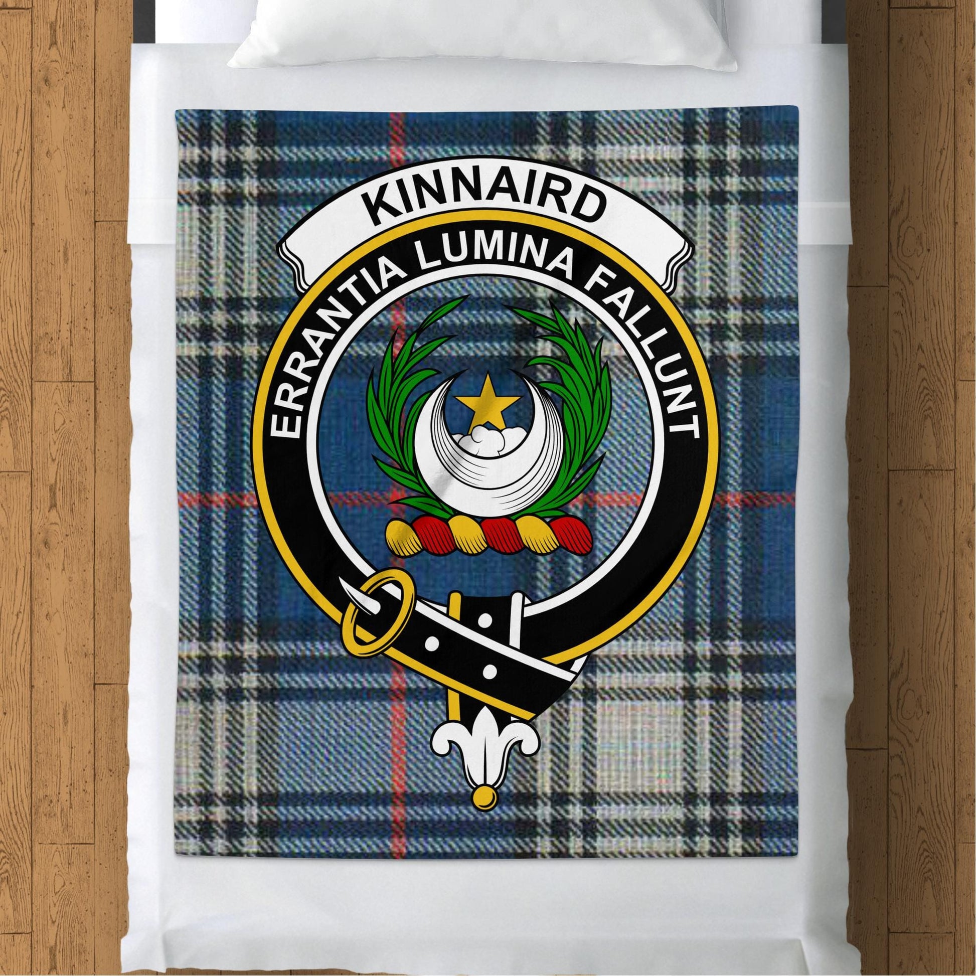 Scottish Clan Kinnaird Crest Tartan Blanket