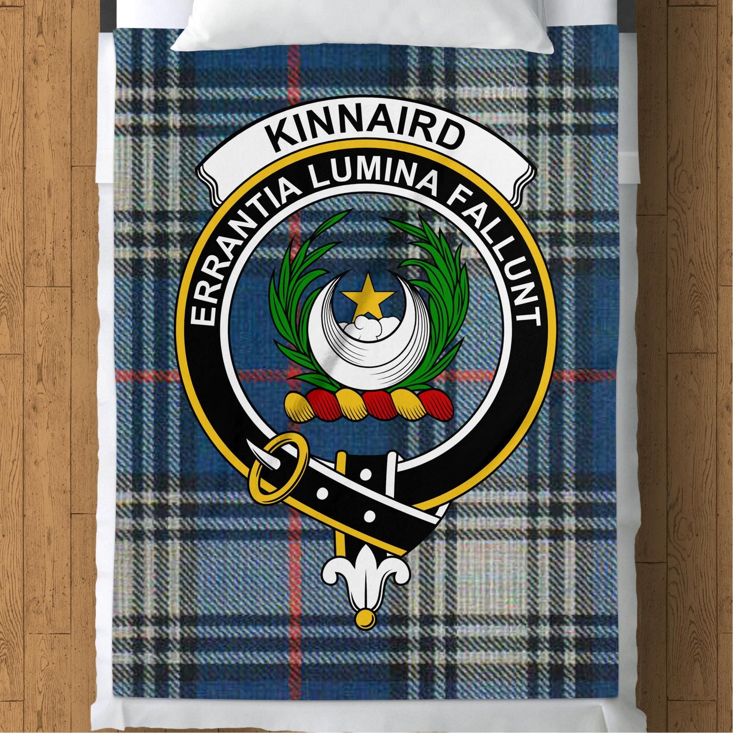 Scottish Clan Kinnaird Crest Tartan Blanket