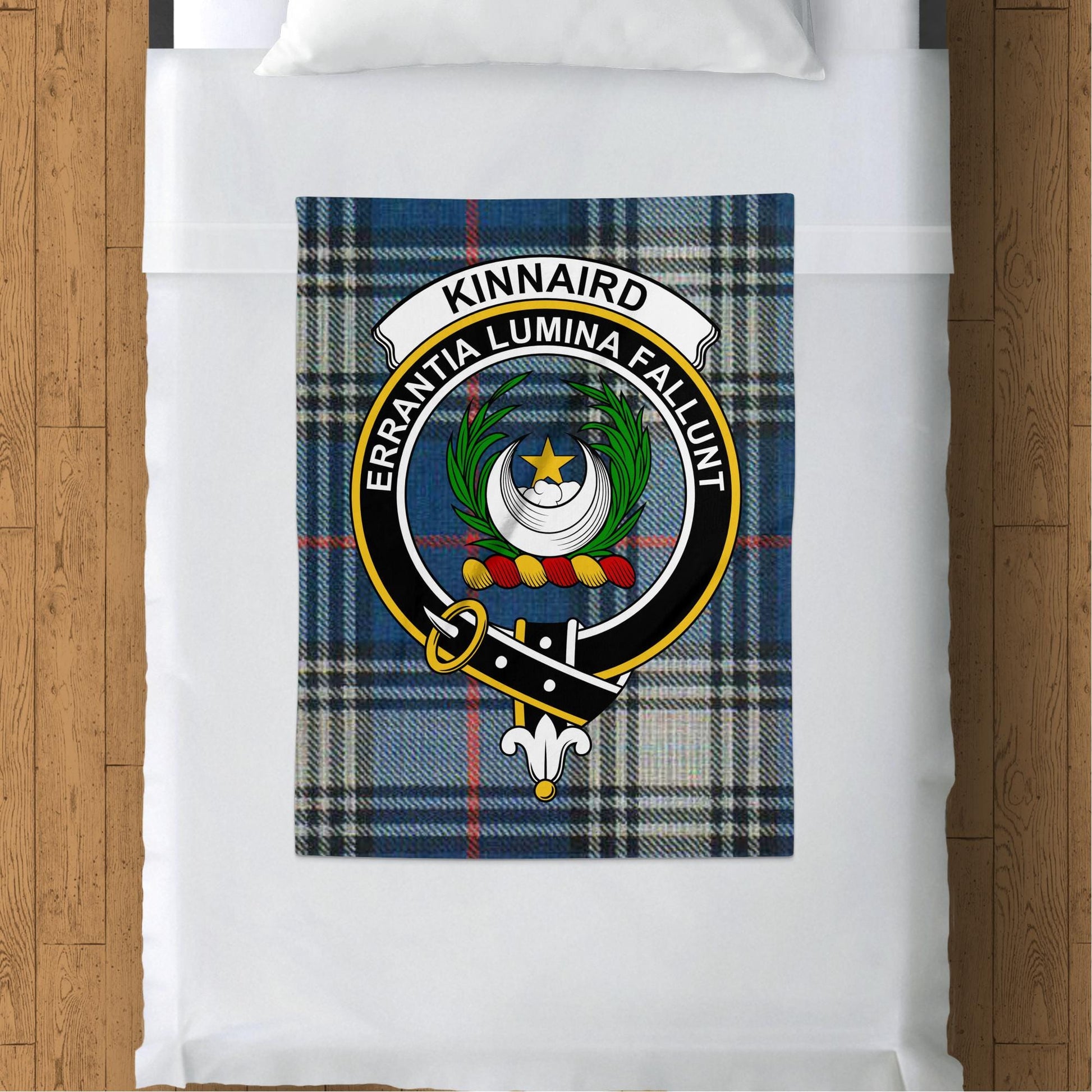 Scottish Clan Kinnaird Crest Tartan Blanket