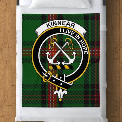 Scottish Clan Kinnear Crest Tartan Blanket