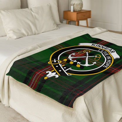 Scottish Clan Kinnear Crest Tartan Blanket