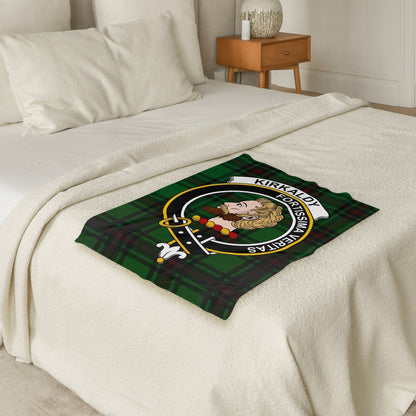 Scottish Clan Kirkaldy Crest Tartan Blanket