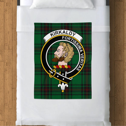 Scottish Clan Kirkaldy Crest Tartan Blanket