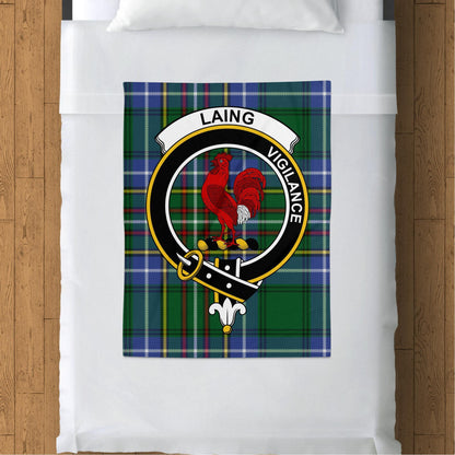 Scottish Clan Laing Tartan Crest Blanket