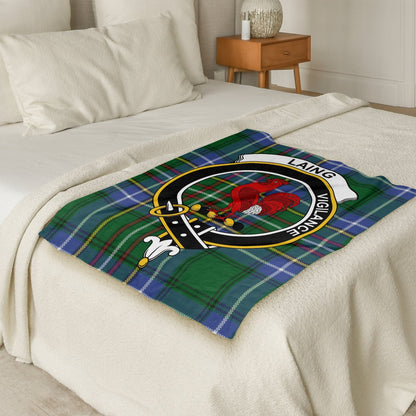 Scottish Clan Laing Tartan Crest Blanket