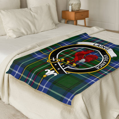 Scottish Clan Laing Tartan Crest Blanket