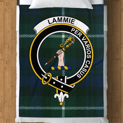 Scottish Clan Lammie Tartan Crest Plaid Blanket