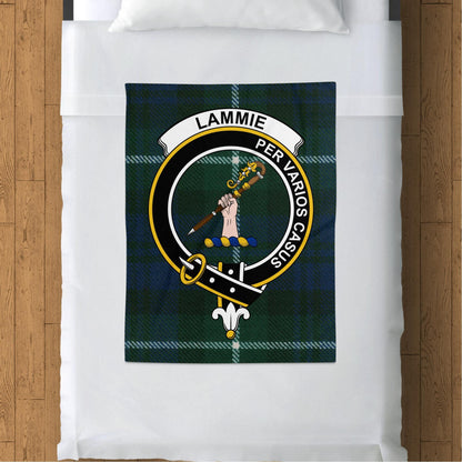 Scottish Clan Lammie Tartan Crest Plaid Blanket