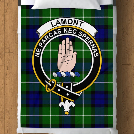 Scottish Clan Lamont Crest Tartan Blanket