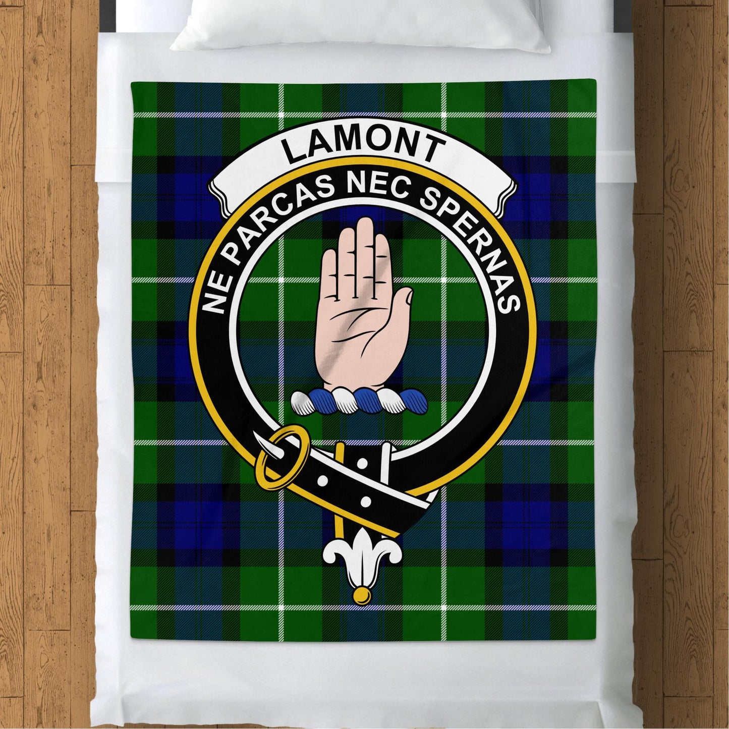 Scottish Clan Lamont Crest Tartan Blanket