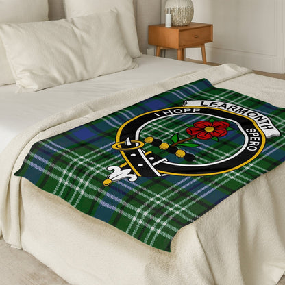 Scottish Clan Learmonth Crest Tartan Blanket