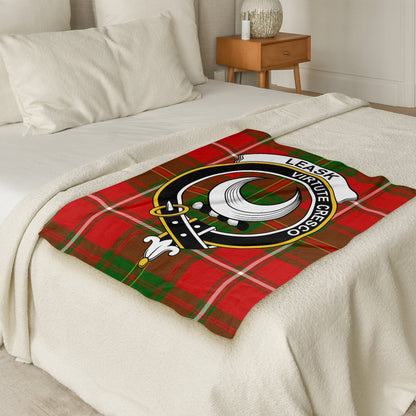 Scottish Clan Leask Crest Tartan Blanket