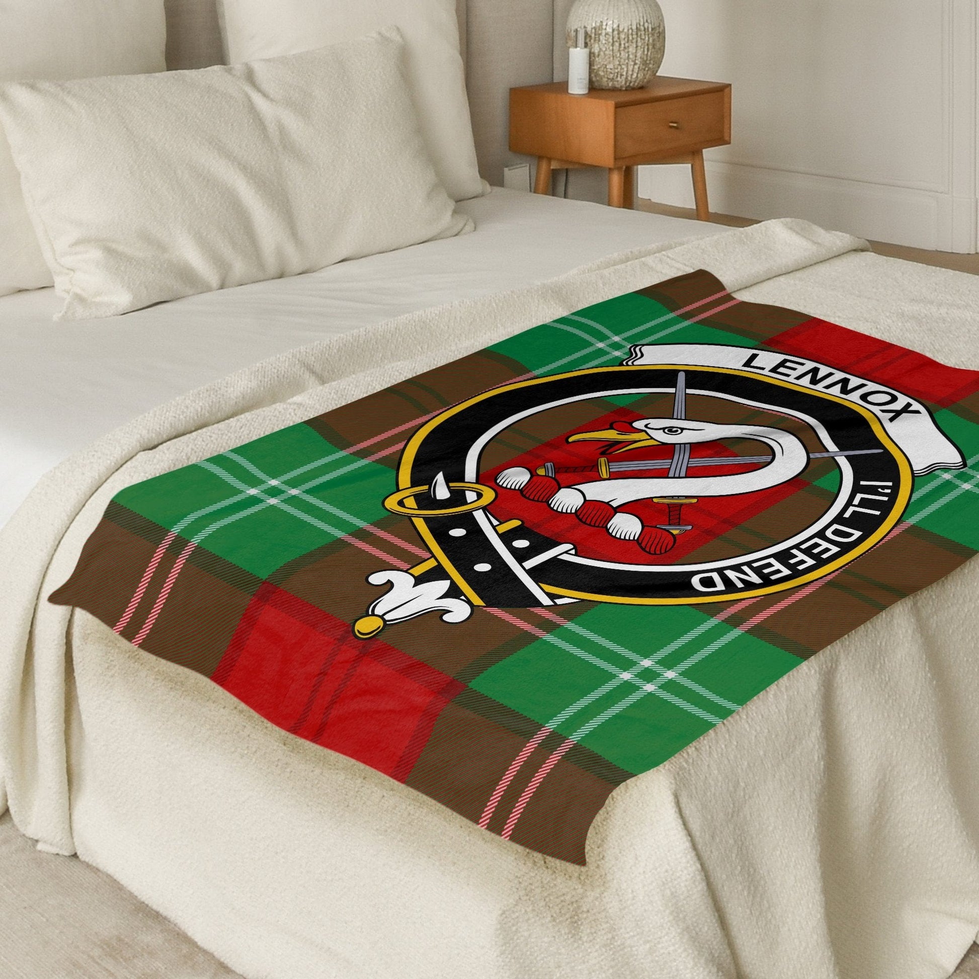 Scottish Clan Lennox I'll Defend Tartan Blanket