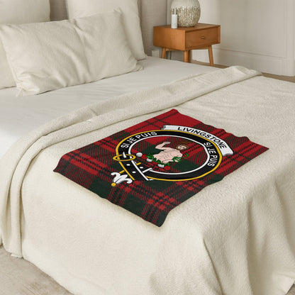 Scottish Clan Livingstone Crest Tartan Blanket