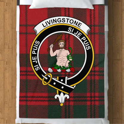 Scottish Clan Livingstone Crest Tartan Blanket