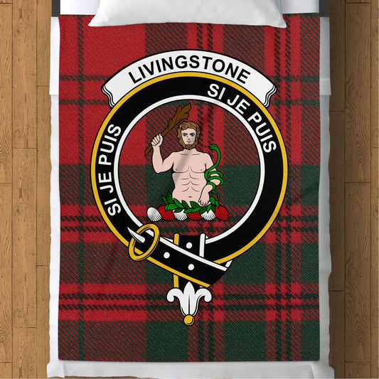 Scottish Clan Livingstone Crest Tartan Blanket