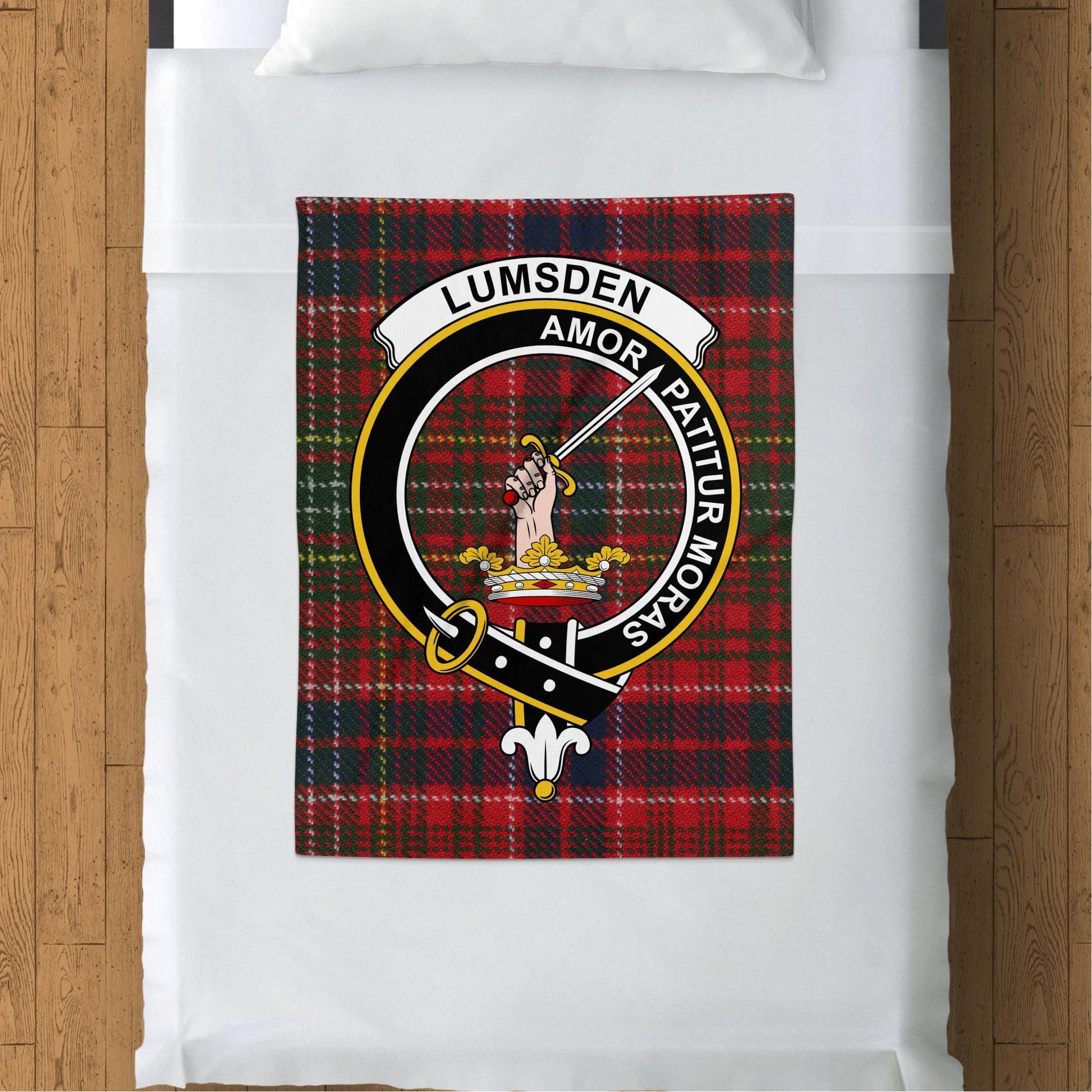 Scottish Clan Lumsden Crest Tartan Blanket